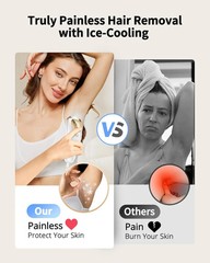 Laser Hair Removal with Ice Cooling Care Function for Women Men Permanent