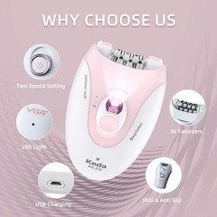 Epilators for Women Face with 2 Speeds Glabrouse Skin Epilator Pink