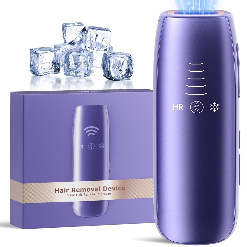 2026 Upgraded Laser Hair Removal with 5℃ Ice Cooling, Painless IPL Purple