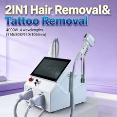 2 in 1 808 Diode Laser Hair Removal Machine Picosecond Yag Tattoo Removal Salon