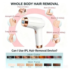 IPL Laser Hair Removal Device, At-Home for Women Men, White