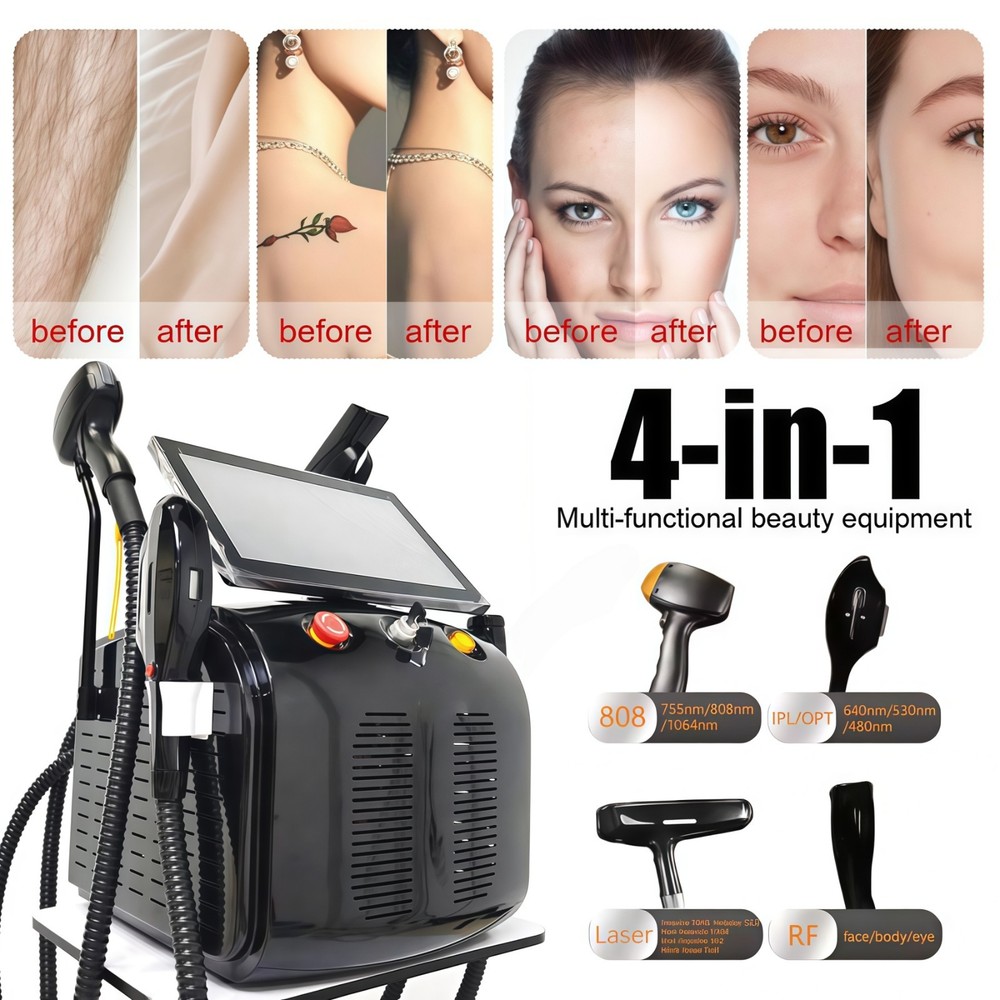 4-in-1 Diode Laser Pico IPL RF Hair Removal Skin Rejuvenation Tattoo Removal