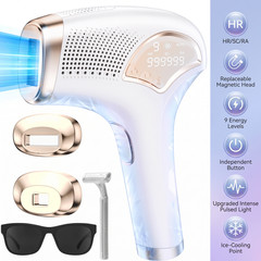 3-in-1 HR SC RA Permanent Epilator 9 Levels Ice Cooling Hair Removal Device New