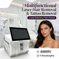 2-in-1 4000W Diode Pico Laser Ice Painless Hair & Tattoo Removal Salon Machine