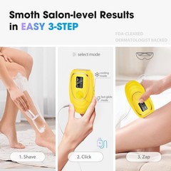 IPL Laser Hair Removal Device for Women & Men – Home 45°F Ice-Cooling Yellow