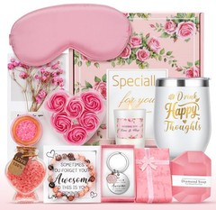 Birthday Gifts for Women, Relaxing Spa Gift Basket Her, Self Medium, Pink