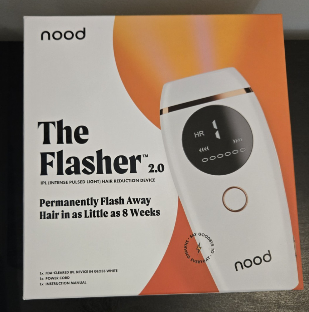 NEW Nood The Flasher 2.0 IPL Light Hair Removal Device Full Set Open Box White