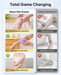 Reusable Crystal Hair Remover for Men & Women, Painless Exfoliating Epilator Dev