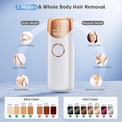 Laser Hair Removal with 5℃ Ice Cooling, Painless IPL Laser Hair Removal 3 in 1