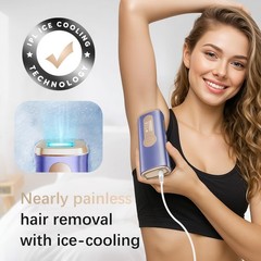 IPL Laser Hair Removal Device for Women & Men – Safe At-Home One Size, Purple