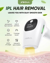 XSOUL At-Home IPL Hair Removal for Women and Men Permanent 999,999 Flashes.