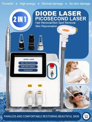 2 In 1 808nm Diode Laser Hair Removal & Nd Yag Pico Laser Tattoo removal Machine