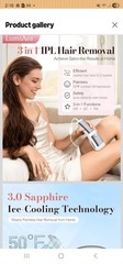 LumiAes T021K IPL Hair Removal Device 3-in-1 Ice Cooling Silver for Face BodyNEW