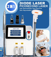 2IN1 755nm 808nm 1064nm Diode Laser Hair Removal Pico Tattoo ND YAG Machine