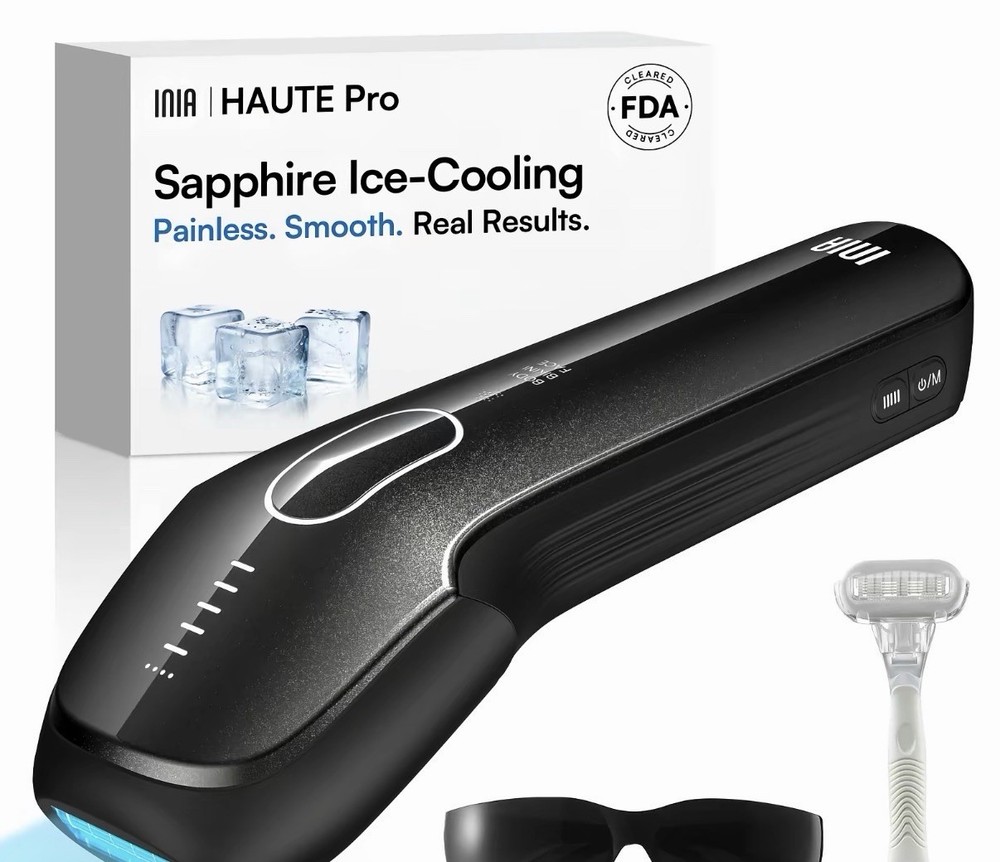 INIA HAUTE Pro IPL Hair Removal Device Black Ice-Cooling Tech Sunglasses