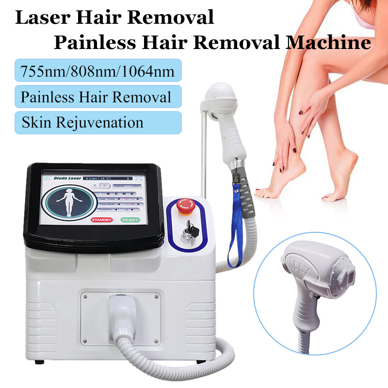 Diode Laser Hair Removal Machine 755 808 1064nm Cooling Head Painless Epilator