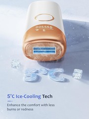 Gold IPL Laser Hair Removal Device with Ice Cooling for Men & Women at Home