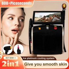 2 in 1 755/808/940/1064nm Diode Laser Hair Removal Pico Tattoo Removal Machine