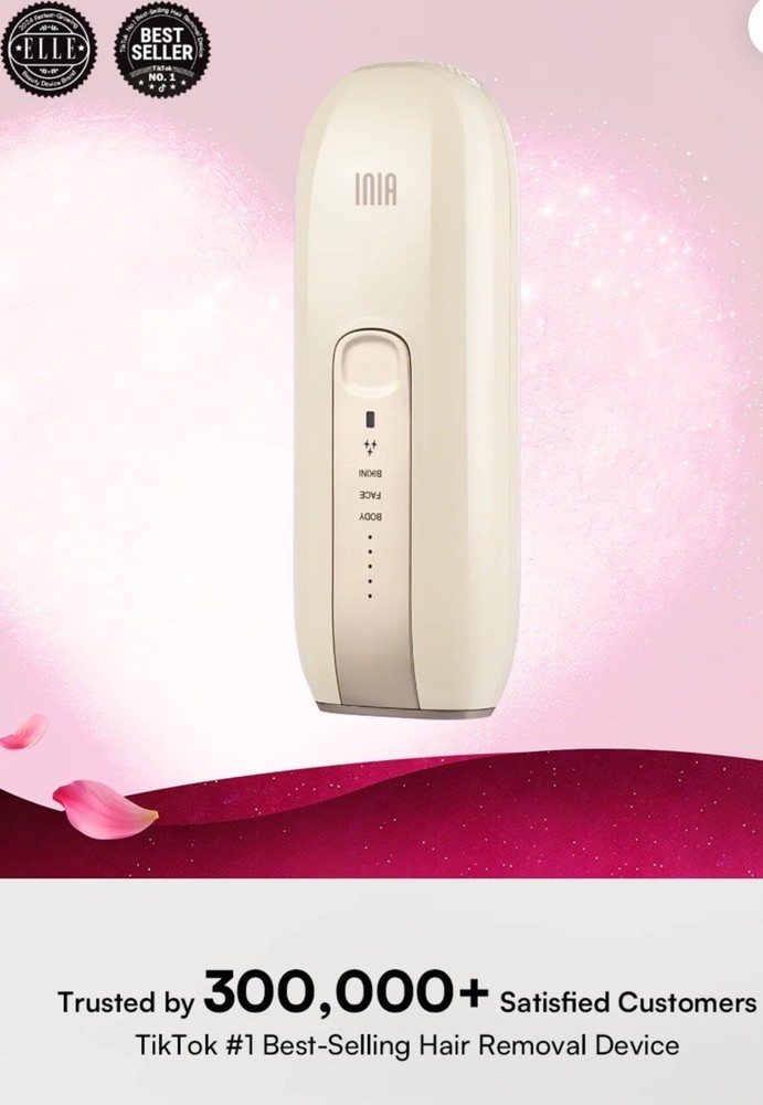 INIA FOND IPL Laser Hair Removal Device At-Home Permanent Hair Reduction NIB