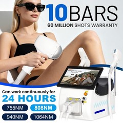 2 In 1 808nm Diode Laser Hair Removal & Pico Laser Tattoo removal Machine 10bar