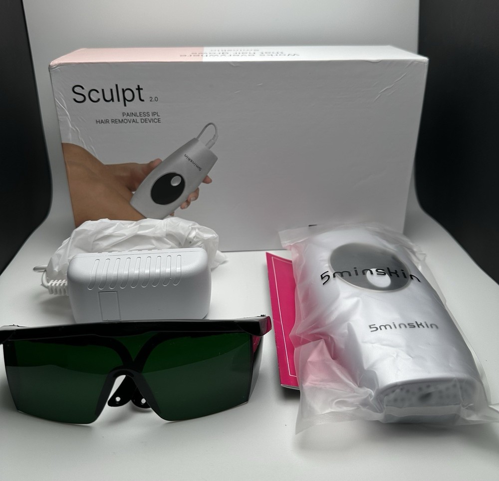 5minskin Sculpt 2.0 Painless IPL Hair Removal Device w/Sunglasses**WORKS**
