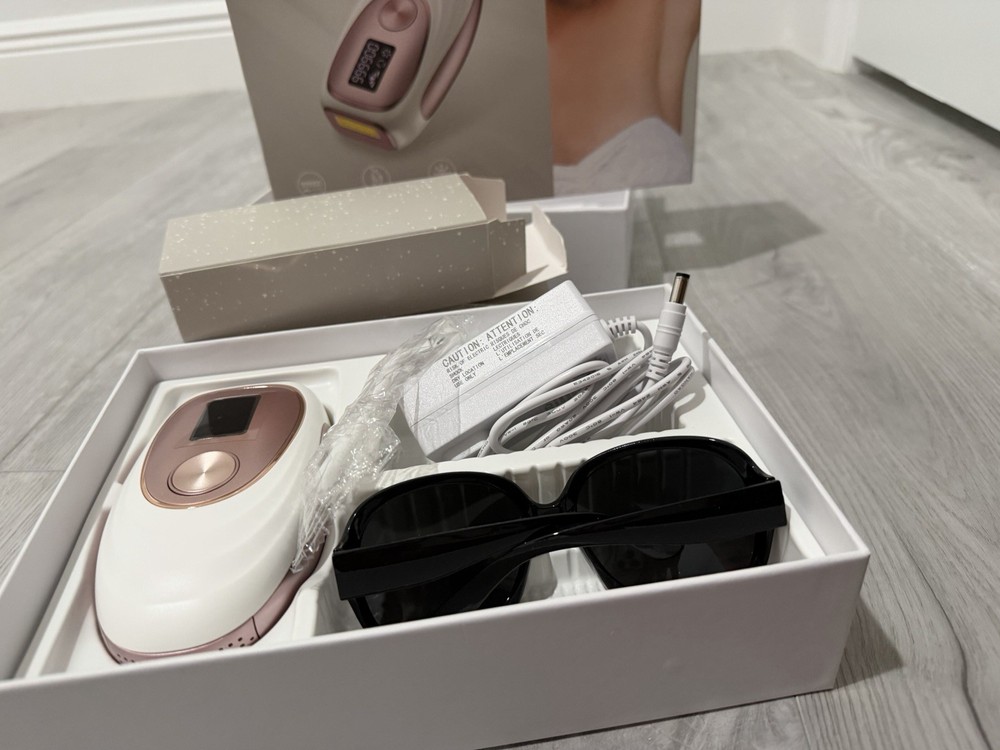 IPL Hair Removal Device LCD Display Ice Cooling Corded Electric w/ Sunglasses