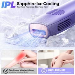 2026 Upgraded Laser Hair Removal with 5℃ Ice Cooling, Painless IPL Purple