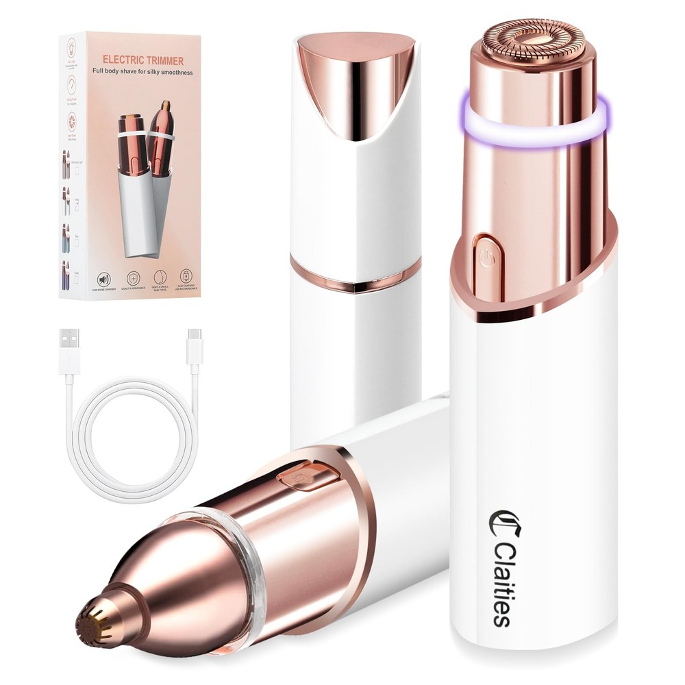 Facial Hair Remover for Women- 2-in-1 as White(2-in-1)+2 Heads, White(2-in-1)