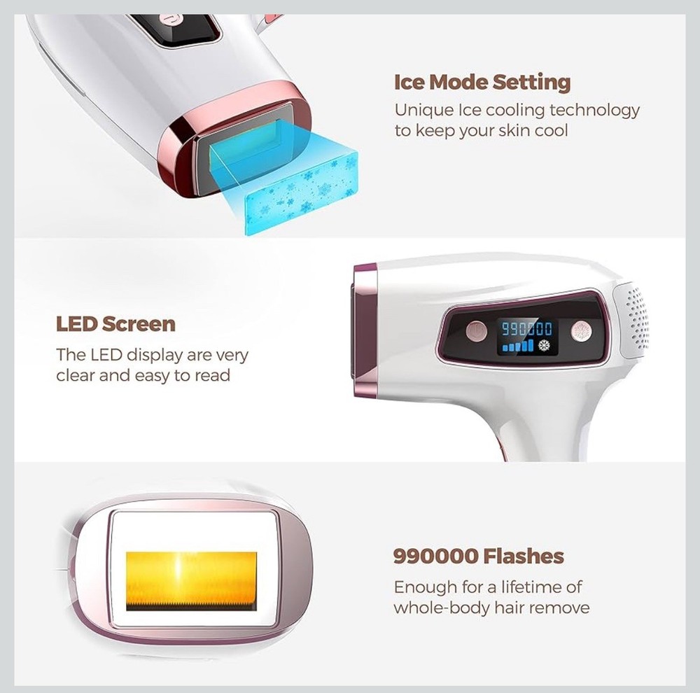 Home Pulsed Ice Laser IPL Hair Removal – Ice Cool Series White – Veyfun