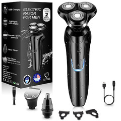 Handsomeface Electric Razor For Men Mens Rotary Shavers Waterproof Wet And Dry