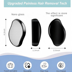 2PCS Crystal Hair Eraser for Women Reusable Hair Remover Stone, Crystal Hair Rem