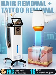 2IN1 4000W Diode Pico Laser Ice Painless Hair & Tattoo Removal Salon Machine