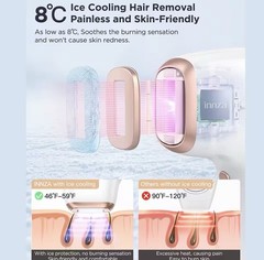 INNZA IPL Hair Removal Device with Ice Cooling, Auto Mode, Glasses, Razor