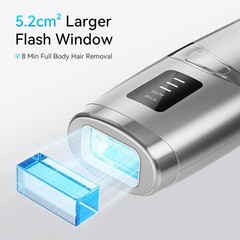Painless Hair Removal Device – 8-Min Full Body, No Replacement Heads Required