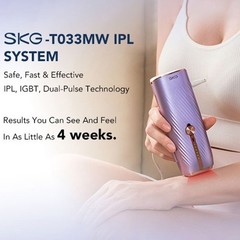 SKG At-Home Painless IPL Hair Removal Device, Permanent Dual-Pulse Epilator With
