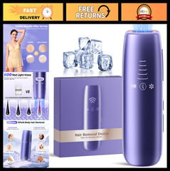 Upgraded IPL Laser Hair Removal Device – 999,999 Flashes, 5 Levels, Ice Cooling,