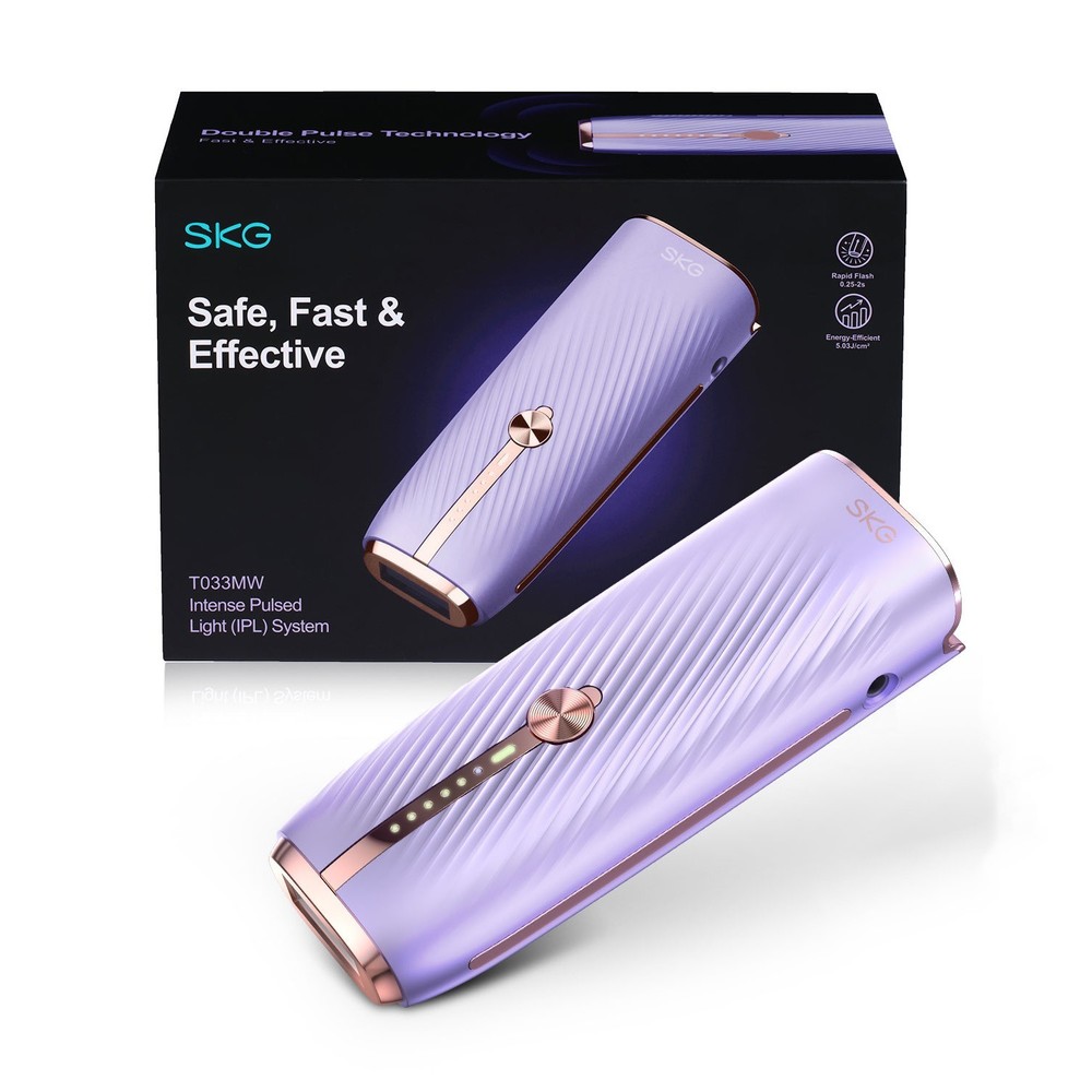 SKG At-Home Painless IPL Hair Removal Device, Permanent Dual-Pulse Epilator With