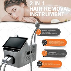 2-in-1 4000w Diode Pico Laser Ice Painless Hair & Tattoo Removal Salon Machine