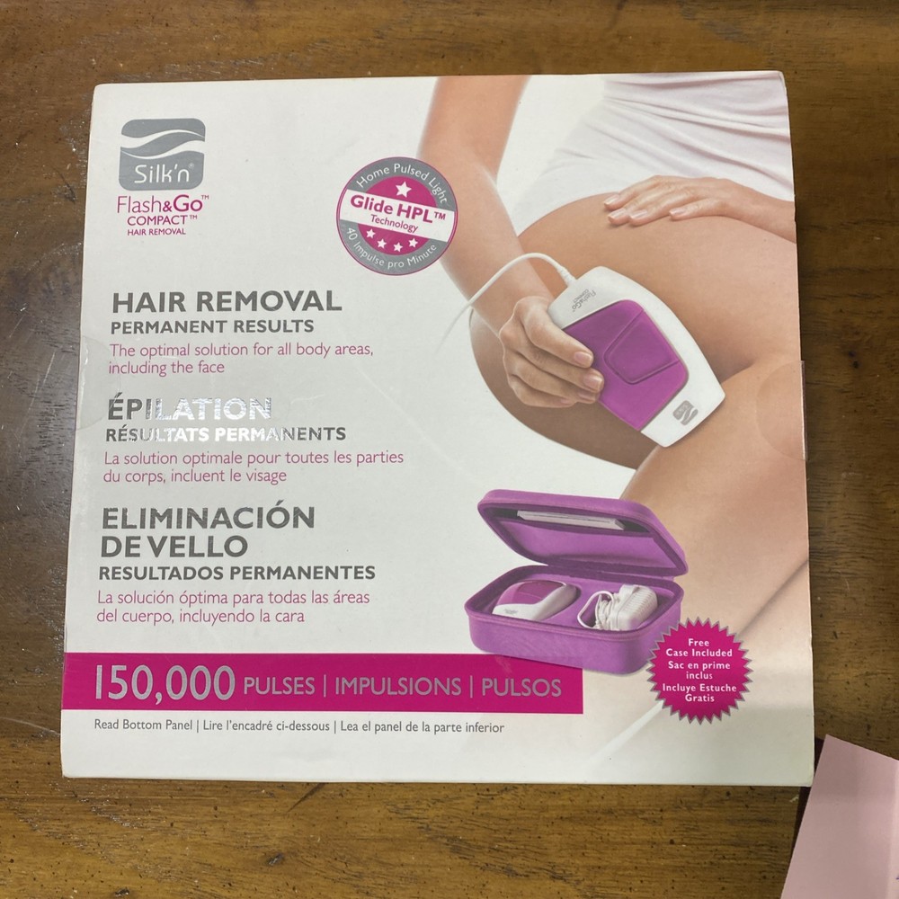 Silk’n Flash & Go Compact Glide Hair Removal Device w/ Case & Box – New