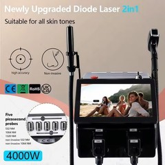 2 In 1 Diode Laser Hair Removal & ND Yag Pico Laser Tattoo Removal Skin Care
