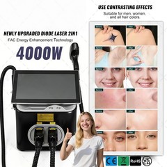 2-in-1 Diode & Pico Laser Hair Removal Tattoo Removal Beauty Machine 4-wave