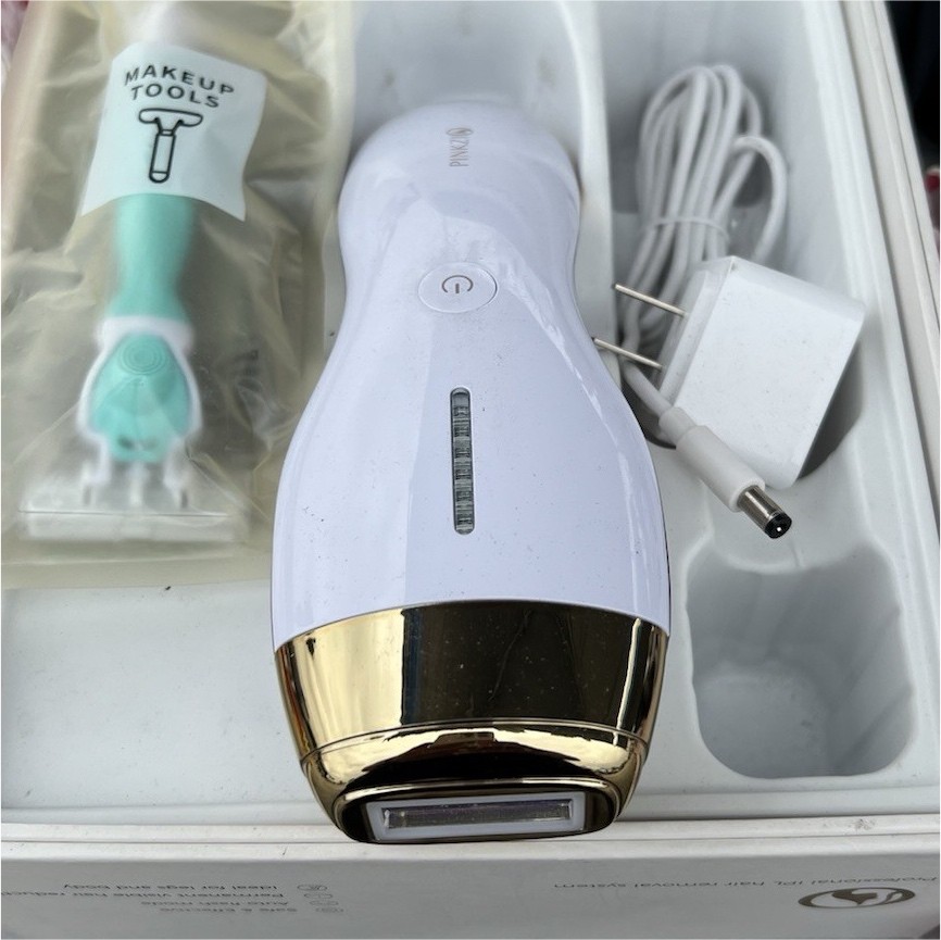 Pinkzio GP586 IPL Hair Removal Device Corded Auto-Flash 5 Settings White/Gold