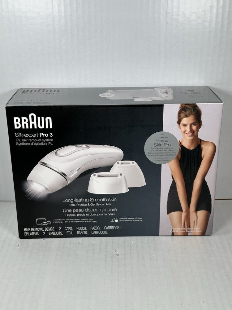 Braun Silk Expert Pro 3 IPL Laser Hair Removal Device PL3221 Smooth Skin NEW