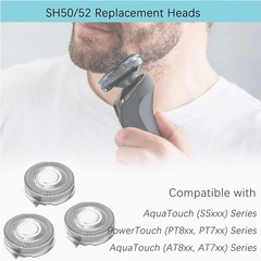 Gleway Sh50/52 Replacement Heads Compatible Philips Series 5000 Electric