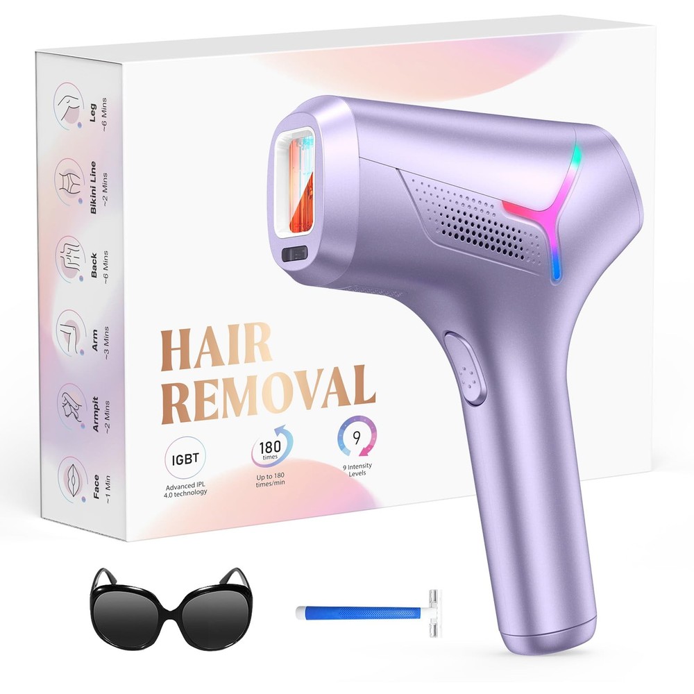 LYSMOSKI Laser Hair Removal for Women and Men, At-Home IPL One Size, Purple