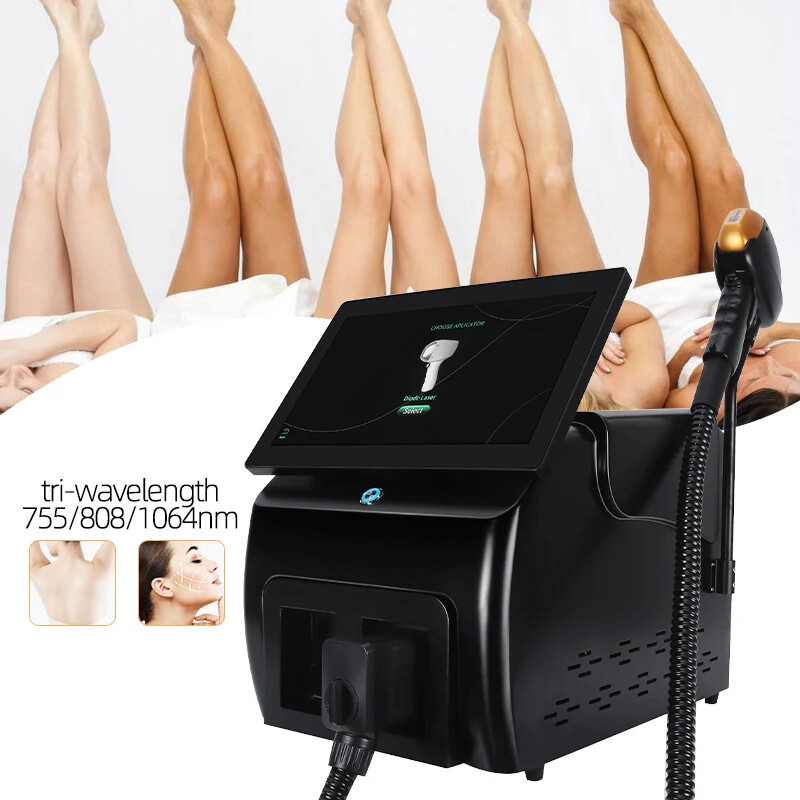 15.6inch Ice Titanium 755 808 1064nm Permanent Painless Diode Laser Hair Removal