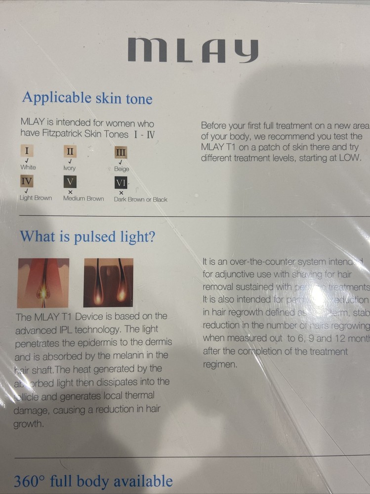 Laser IPL Hair Removal MLAY Permanent Hair Removal for Women Men Whole Body New