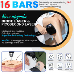 16Bars 2-IN-1 Hair Removal+Tattoo Removal Diode Picosecond Machine Salon Beauty