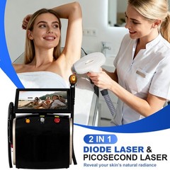 2-In-1 808 Diode Laser Hair Removal +Picosecond Tattoo Removal Skin Rejuvenation