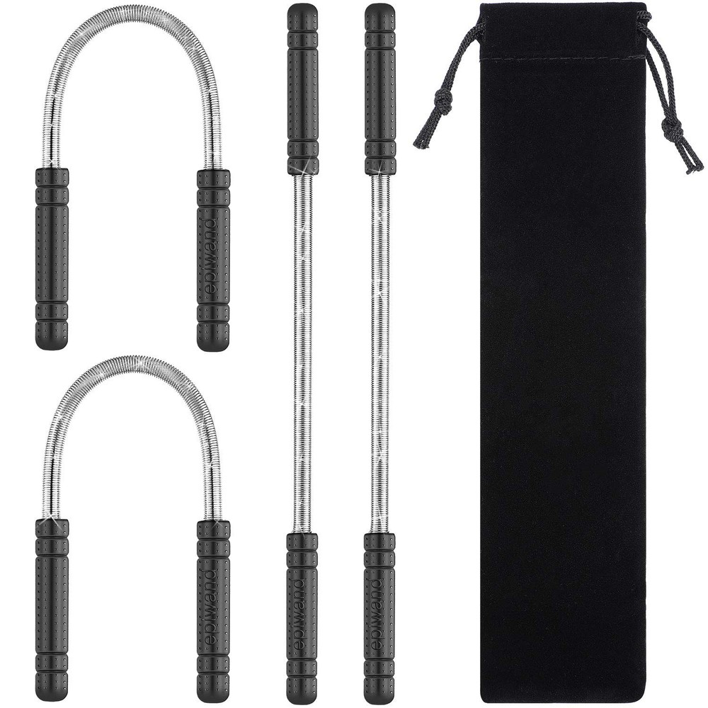 Mudder 4 Pieces Facial Hair Remover Spring Eyebrow 5 Piece Set, Black, Silver